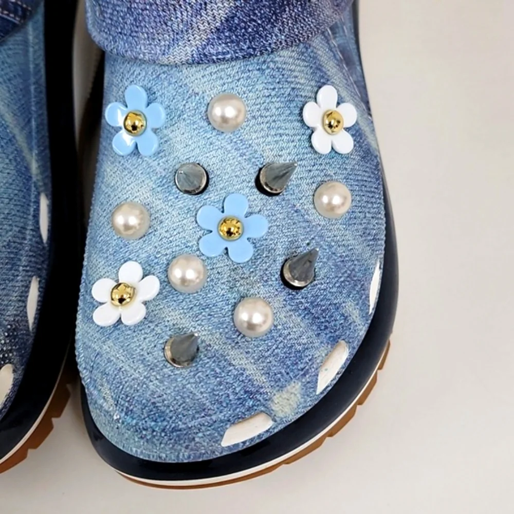 Mega Crush Denim Clog Crocs Classic Women’s - Picture 8 of 13